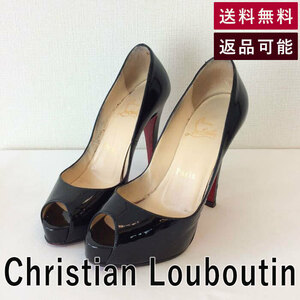 クリスチャンルブタン Christian Louboutin 靴 黒 エナメル パテント ハイヒール 0 0 F0228I009-F0407 中古 古着