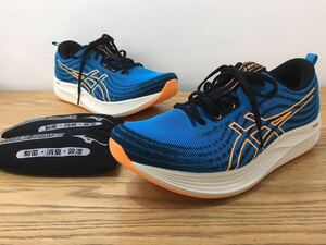 D4D017◆美品◆ アシックス ASICS エボライド スピード 合成繊維 アイランドブルー オレンジ ランニングシューズ 28cm 1011B612-400