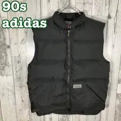 198【90s】adidas ダウンベスト スタンドカラーブラック