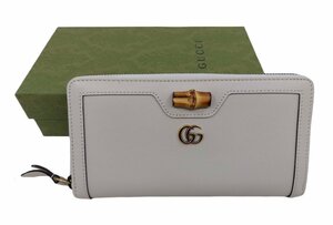 未使用品！GUCCI【グッチ】658634 ダイアナ バンブー レザー ラウンドファスナー長財布 （4511）