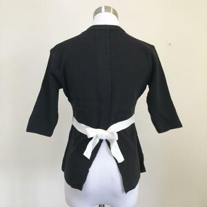 バックリボン サマーニット 半袖 モノトーン ガーリー 韓国ファッション