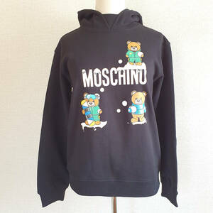 【新品・未使用】MOSCHINO KIDS ロゴSNOW TEEDY パーカー　ブラック　14Y　HUF06YLCA2160100　　