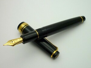 1000円スタート 万年筆 SAILOR セーラー FOUNDED 1911 ペン先 14K 585 H-B刻印有 ブラック×ゴールド 長さ約12.3cm 文房具 筆記用具 3 Z714