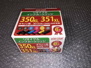 ☆ M877「未使用品／互換性抜群／お得セット」キャノン用BCI -350XL +351XL/6MP互換 リサイクルインクカートリッジ ６色パック ☆