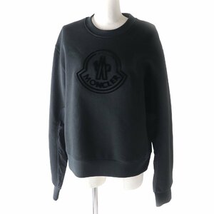 未使用品 モンクレール 22年製 SWEAT SHIRT スウェットシャツ ロゴデザイン 長袖 トレーナー/プルオーバー 黒 L ハンガー・タグ付 正規品