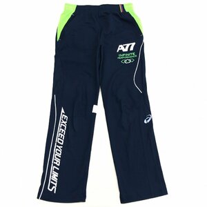 ASICS アシックス A77 ロゴプリント ジャージ パンツ M 濃紺 ネイビー トラックパンツ トレーニングパンツ 国内正規品 メンズ 紳士