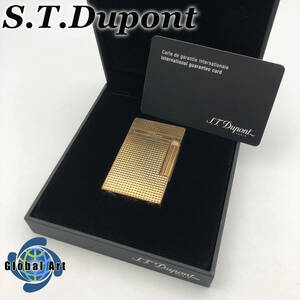★E05019/S.T.Dupont デュポン/ガスライター/ライン2/ゴールド/箱付/火花OK
