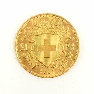 K21.6　金貨幣　スイス　20フラン　重量6.4g【CDAX6021】