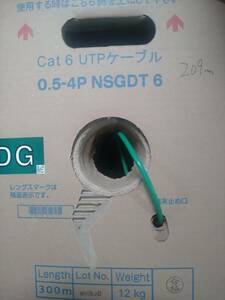 【残209m】 日本製線 0.5-4P NSGDT6 Cat6 UTPケーブル(DG) 300ｍ巻 残209ｍ