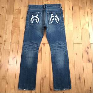 シャーク デニム パンツ Mサイズ a bathing ape BAPE shark denim pants エイプ ベイプ アベイシングエイプ ジーンズ jeans w9075