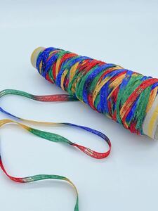 ゴールドラメ入りワイドテープ Dカラー 3５g【検索】日本製 ファンシーヤーン ハンドメイド 手芸糸 引き揃え 織糸 編み糸 さをり織