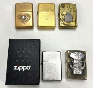 P141-W14-54▲Zippo ジッポ オイルライター 5個セット BASSETT WALKER/ANATOMY/ガラクタステイン 他 火花あり 喫煙具 喫煙グッズ③