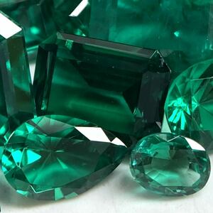 ■合成エメラルドルースおまとめ■a 約10g 約50ct ルース 裸石 宝石 emerald beryl jewelry ジュエリー necklace accessory CE0