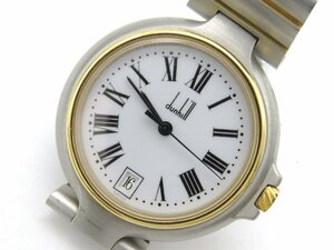 1円■ジャンク■ ダンヒル 6 20587 ホワイト クオーツ レディース 腕時計 M40206
