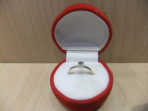 ☆指輪　k18リング　4℃　ファッションリング　宝石　色石　10号　総重量1.3g　リングケース付き　USED品