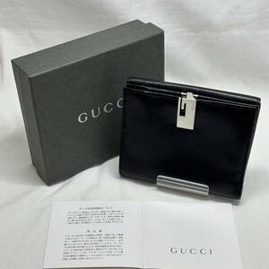 GUCCI グッチ 035 2778 1960 レザー 二つ折り 財布 ウォレット レディース メンズ ブラック系