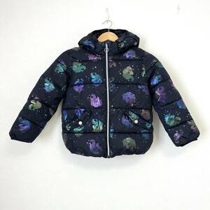 ★H&M エイチアンドエム★キッズ 中綿 パーカー ジャケット ジャンパー 上着 アウター フード 防寒 ユニコーン ネイビー 子供 130/DD7257