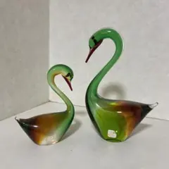 Multi Glass 鳥型 置物 ペア セット マルティグラス