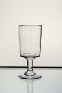 欠けあり 古い手吹きガラスのシンプルな筒型のビストログラス / 19世紀・フランス / アンティーク 古道具 ワイングラス