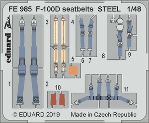 エデュアルド ズーム1/48FE985 F-100D Super Sabre seatbelts for Trumpeter kits