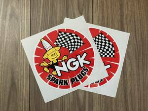 送料無料 NGK round Spark Plug Decal Sticker ステッカー シール デカール 2枚セット 150mm