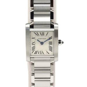 半年間保証 Cartier カルティエ タンクフランセーズ SM W51008Q3 SS アイボリー文字盤 シルバー クオーツ 腕時計