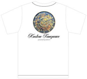 カスタム タイムピース Tシャツ 白地 17 カスタム時計 文字盤 エングレービング S/M/L/XL Kustom Timepeace 懐中時計柄 彫刻