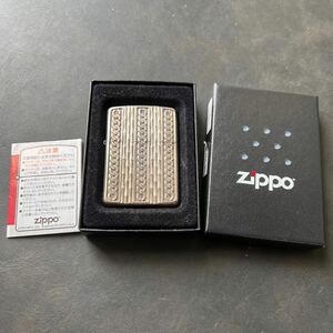 ZIPPO ジッポ　竹 banboo & 鎖 chain アラベスク 両面彫り ライター　箱付き★29