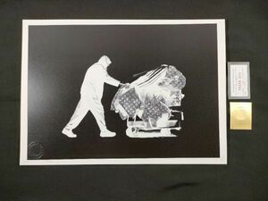 世界限定100枚 DEATH NYC B44 アートポスター Banksy バンクシー ホームレス カートを押すフードの男 ストリート 現代アート