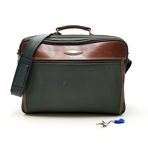 送料無料 サムソナイト ビジネスバッグ ブリーフケース 書類カバン ハンドバッグ 鞄 2WAY レザー 本革 緑 茶 メンズ