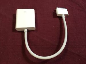 g_t U151 ★Apple/アップル★30pin/30ピン　VGA コネクター★変換アダプター変換ケーブル★純正品：A1368 ★動作未確認★長期保管現状品★