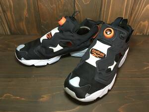 ★Reebok リーボック INSTAPUMP FURY ポンプ フューリー OG 黒×白×オレンジ 27.5cm Used 検 クラシック スニーカー