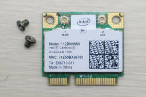 無線LANカード　Intel Centrino Wireless-N 1000　112BNHMW　動作品　NEC　LS550/F他