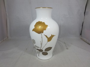 期間限定セール オオクラトウエン 大倉陶園 金蝕バラ 28cm花瓶