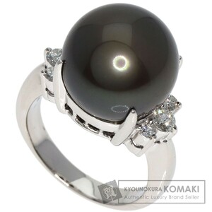 ジュエリー ブラックパール 真珠 ダイヤモンド リング・指輪 プラチナPT900 中古