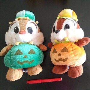 2310 ディズニー チップとデール ハロウィン パンプキン ぬいぐるみ ２体 セガ