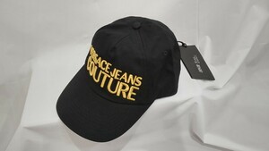【最終セール中】 VERSACE JEANS COUTURE ヴェルサーチジーンズクチュール 帽子 キャップ ブラック