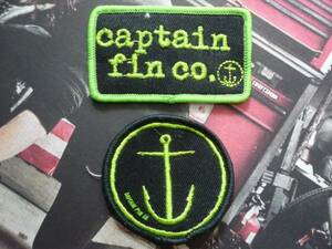 ◆新品U.S.キャプテンフィン【Captain Fin】刺繍パッチ2枚セット 生産終了品　最後の1点◆