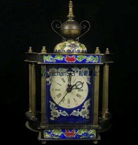 アメリカ式　復古　置時計 銅製　陶瓷 動作確認
