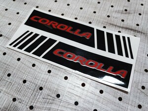 COROLLA ステッカー 2枚セット【ブラック×レッド】カローラクロス フィールダー ツーリング スポーツ ハイブリッド GR ドアミラー 等に