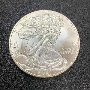 銀貨　古銭　アメリカ　2021年　歩く自由の女神　リバティ　イーグル　太陽　平和　権力　大型　コイン　硬貨　記念幣