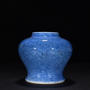 康熙年製款 青花 洒藍釉罐 唐物 陶磁器 中国美術 工芸品 HB888