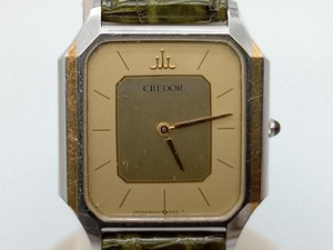 SEIKO 腕時計 CREDOR 8420-5370 ゴールド スクエア ベルト非純正 クレドール
