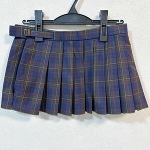 制服 紺・赤・緑・黄色 チェック柄 マイクロミニスカートW72 丈28 冬用 大きいサイズ