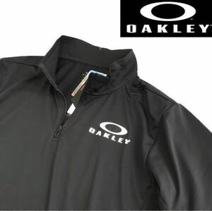 新品 正規品【日本XXLサイズ】黒ブラック オークリー（OAKLEY）Enhance 半袖 ゴルフ モックネック ハーフジップ ポロ