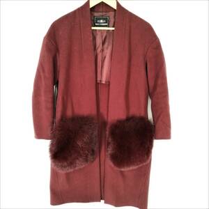 GRACE CONTINENTAL ロングコート グレースコンチネンタル 36サイズ コート ジャケット ワインレッド ファッション【USED品】 22 00100