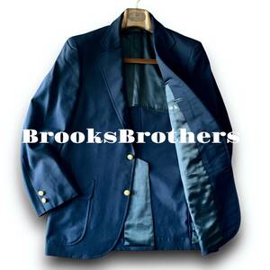 C04 美品 王道の極上品 Mぐらい『ブルックスブラザーズ BrooksBrothers』 紺ブレ 金ボタン テーラード ジャケット ブレザー ネイビー 紺色