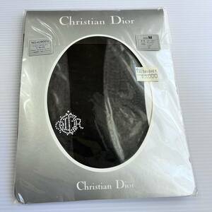 Christian Dior　クリスチャンディオール　ラインストーン付き　パンティストッキング　Mサイズ　ブラック ノアール 