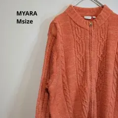 MYARA　ニットカーディガンオレンジレディースM　a21