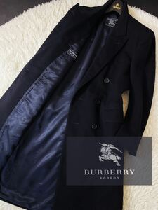 G9【完全頂点!!カシミヤ!!】定価20万 超美品●BURBERRY●ホース騎士総柄●イングランド製●チェスターコート●メンズ バーバリーコート